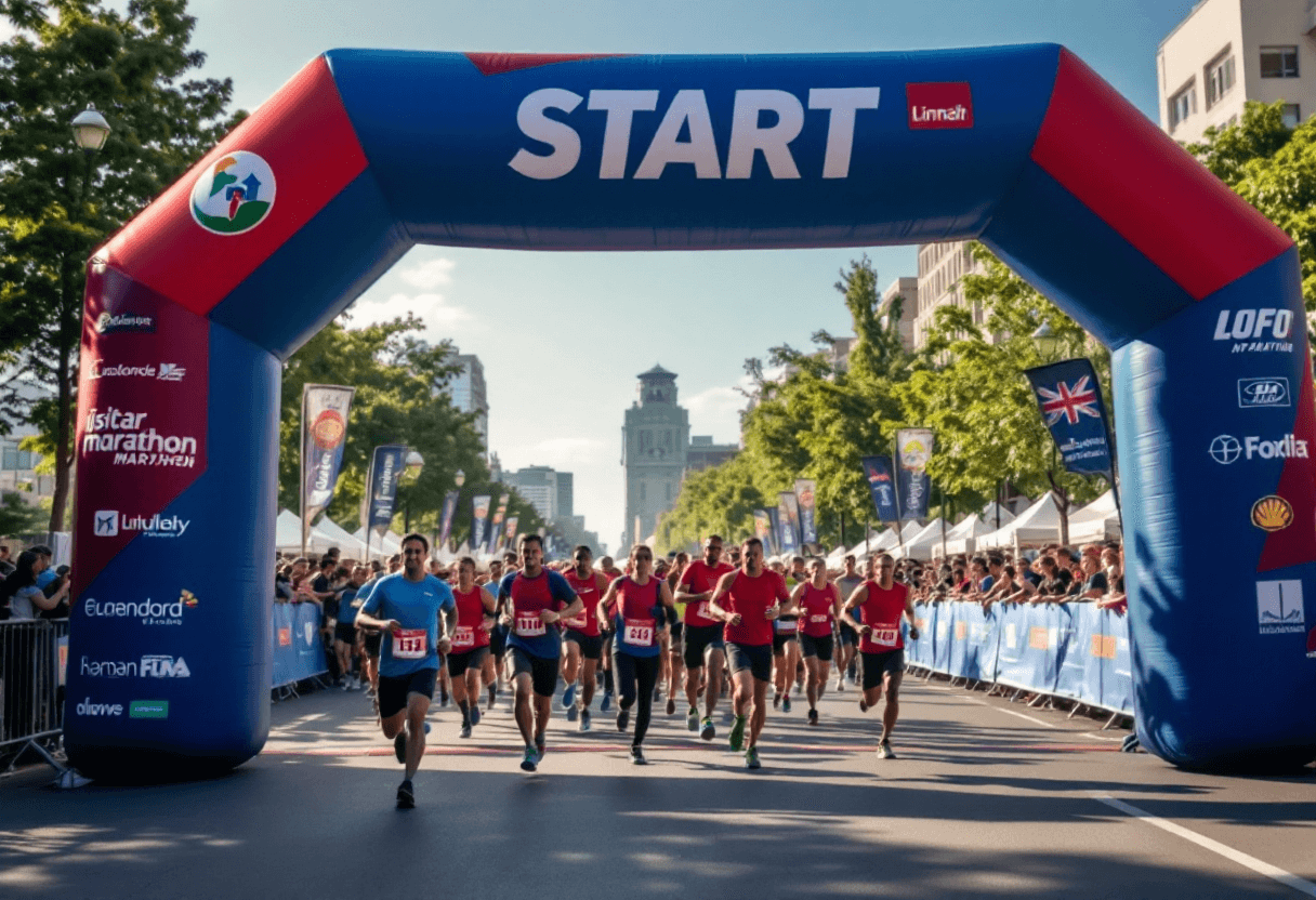 Arche de départ personnalisée pour une course